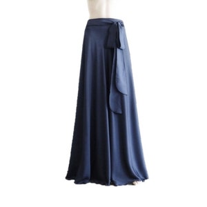 Navy Blue Maxi Skirt. Navy Blue Bridesmaid. Skirt Long Evening Skirt. Silk Floor Length Skirt.