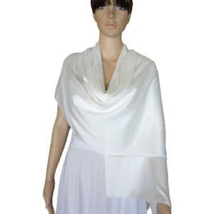 Off White Silk Shawl. Soft Silk Wrap Scarf. Off White Long Scarf.