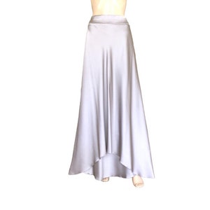 Cloud Grey Bridesmaid Skirt. Silk Maxi Skirt. Long Evening Skirt. Party Skirt.
