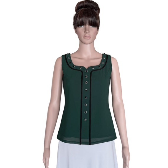 black chiffon vest top