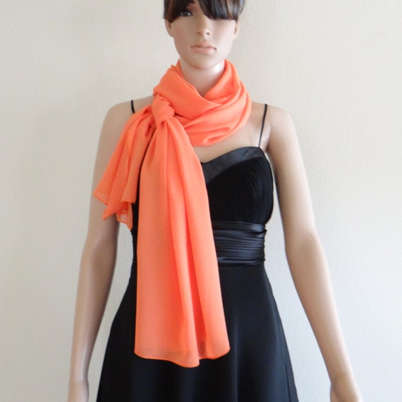 orange chiffon wrap