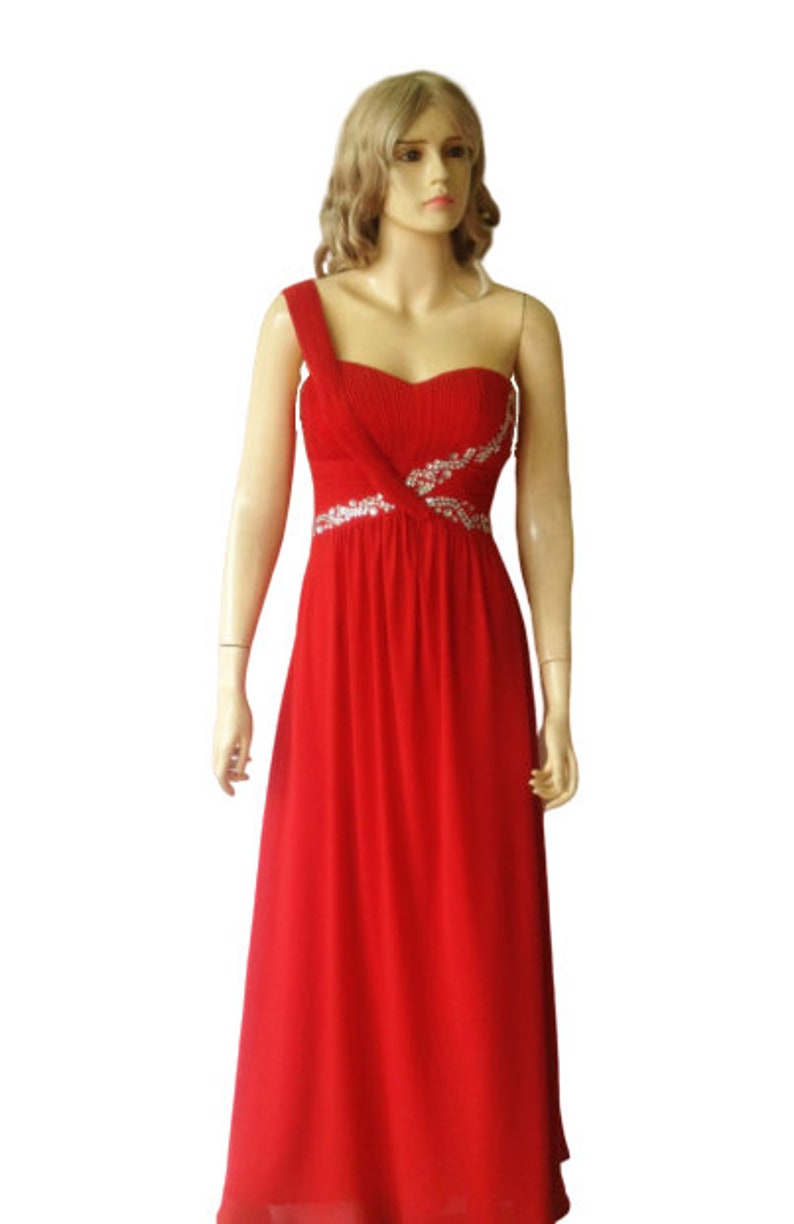 Red Bridesmaid Dress.Red Prom Dress Etsy