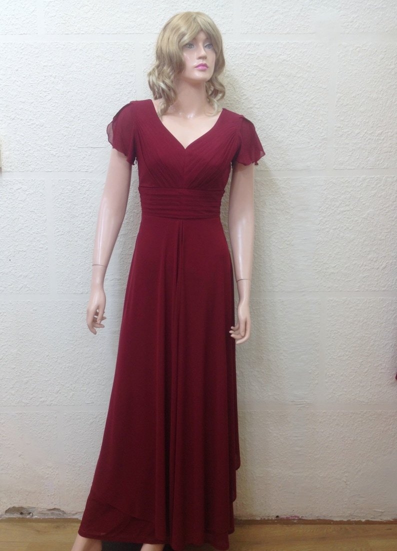 Dress With Sleeves Burgundy Bridesmaid Dress
