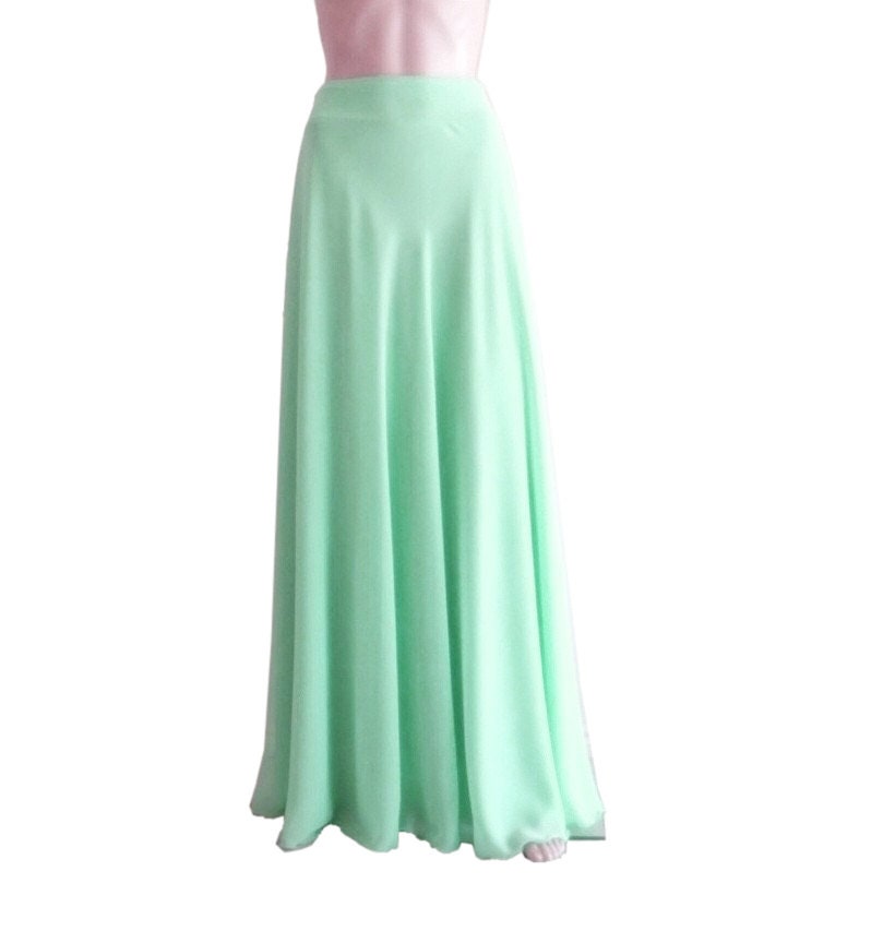 Chiffon skirt mint green deals