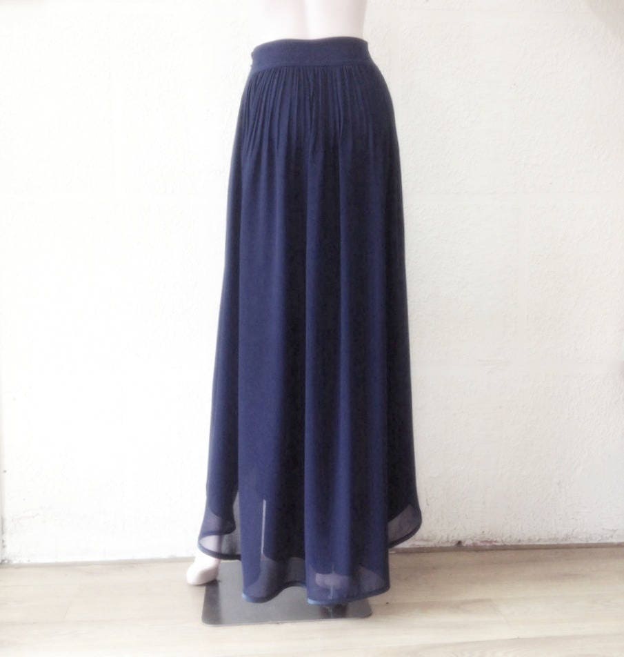 Navy Blue Maxi Skirt. Navy Blue Bridesmaid Skirt. Long Evening | Etsy