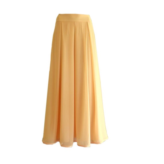 Chiffon maxi skirt mustard hot sale