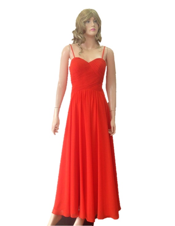 bright red orange dress Burnt Orange Shirtdress, Summer Cocktail Oversize Dress, Wedding Guest  Outfit, Garden Party Dress, Bishop Sleeves Long Dress, A Line Dress