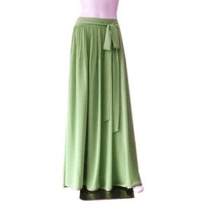 Light Olive Green Maxi Skirt. Light Olive Green Bridesmaid Skirt. Long Evening Skirt. Chiffon Floor Length Skirt.
