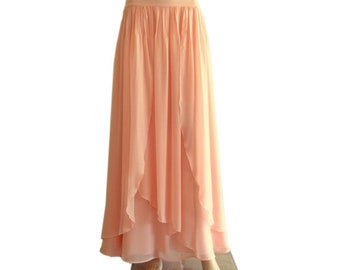 Long Bridesmaid Skirt. Light Pink Maxi Skirt.