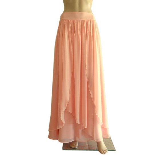 light pink long skirt