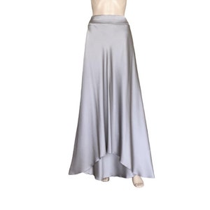 Grey Bridesmaid Skirt. Silk Maxi Skirt. Long Evening Skirt. Party Skirt.