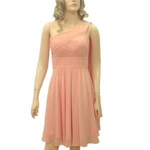 Bridesmaid Dress. Light Pink Dress. One Shoulder Dress