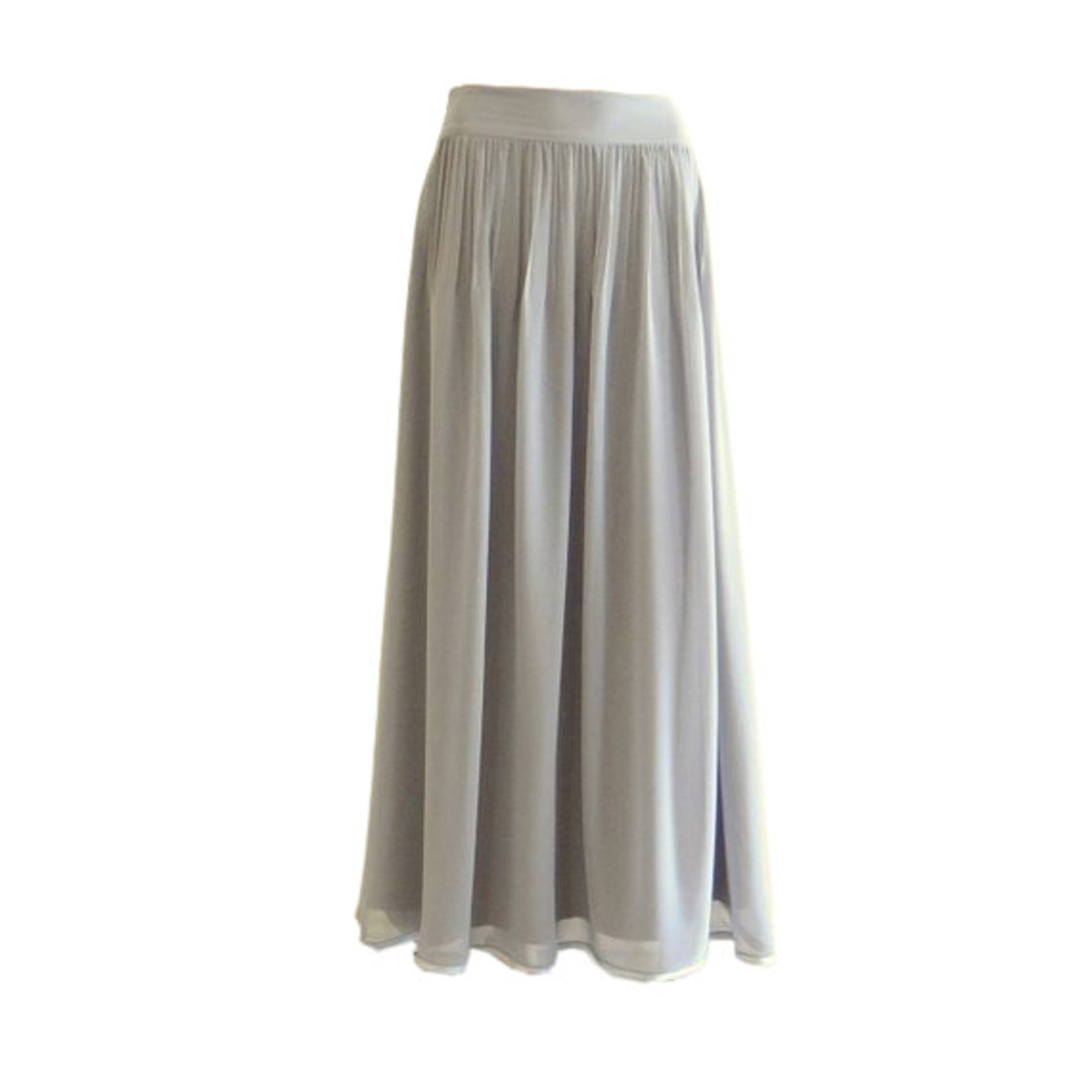 Cloud Grey Evening Skirt. Long Bridesmaid Skirt. Chiffon Party - Etsy