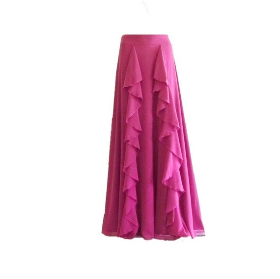 magenta maxi skirt
