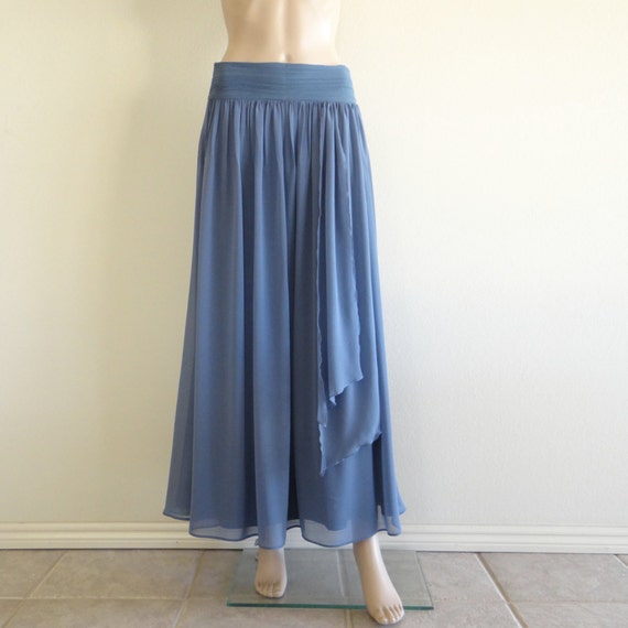 Maxi Skirt. Bluish Grey Skirt. Long Bridesmaid Skirt | Etsy