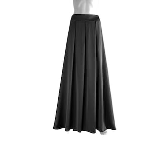 Black Bridesmaid Skirt. Silk Maxi Skirt. Black Long Evening Skirt. Party Skirt.