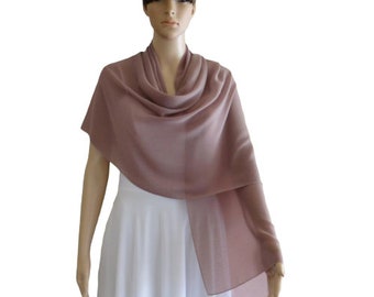 Dark Tan Chiffon Shawl. Long Scarf. Dark Tan Wrap Scarf.