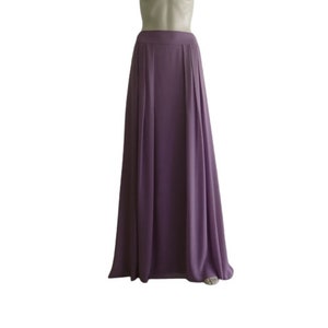 Dark Wisteria Bridesmaid Skirt. Dark Wisteria Chiffon Maxi Skirt. Floor Length Skirt. Long Skirt.
