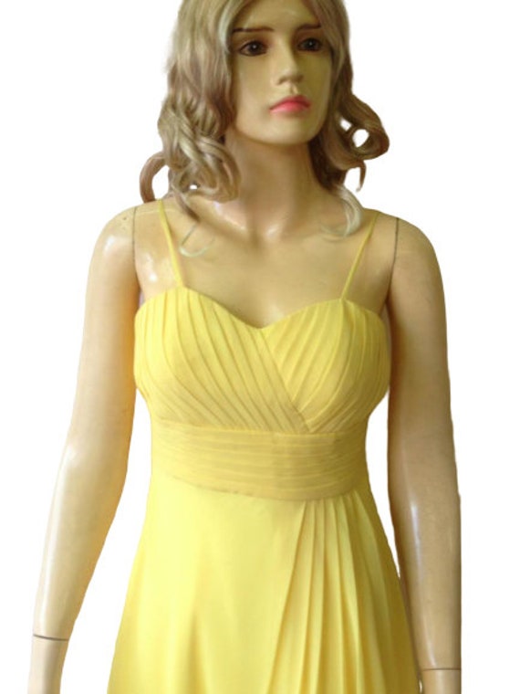 chiffon yellow bridesmaid dresses BABARONI Short Chiffon Dress with V Neckline Gold, Gold / US0 main image 1