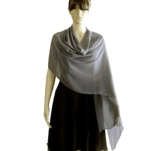 Heather Grey Chiffon Shawl. Heather Grey Long Scarf. Chiffon Wrap Scarf.