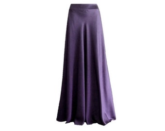 Purple Maxi Skirt. Purple Bridesmaid. Skirt Long Evening Skirt. Silk Floor Length Skirt.
