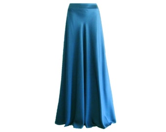 Navy Blue Maxi Skirt. Silk Floor Length Skirt. Navy Blue - Etsy