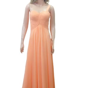 Bridesmaid Dress. Maxi Dress. Peach Long Dress