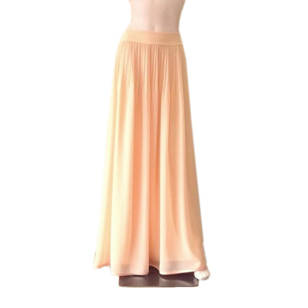Light Peach Maxi Skirt. Light Peach Bridesmaid Skirt. Long - Etsy