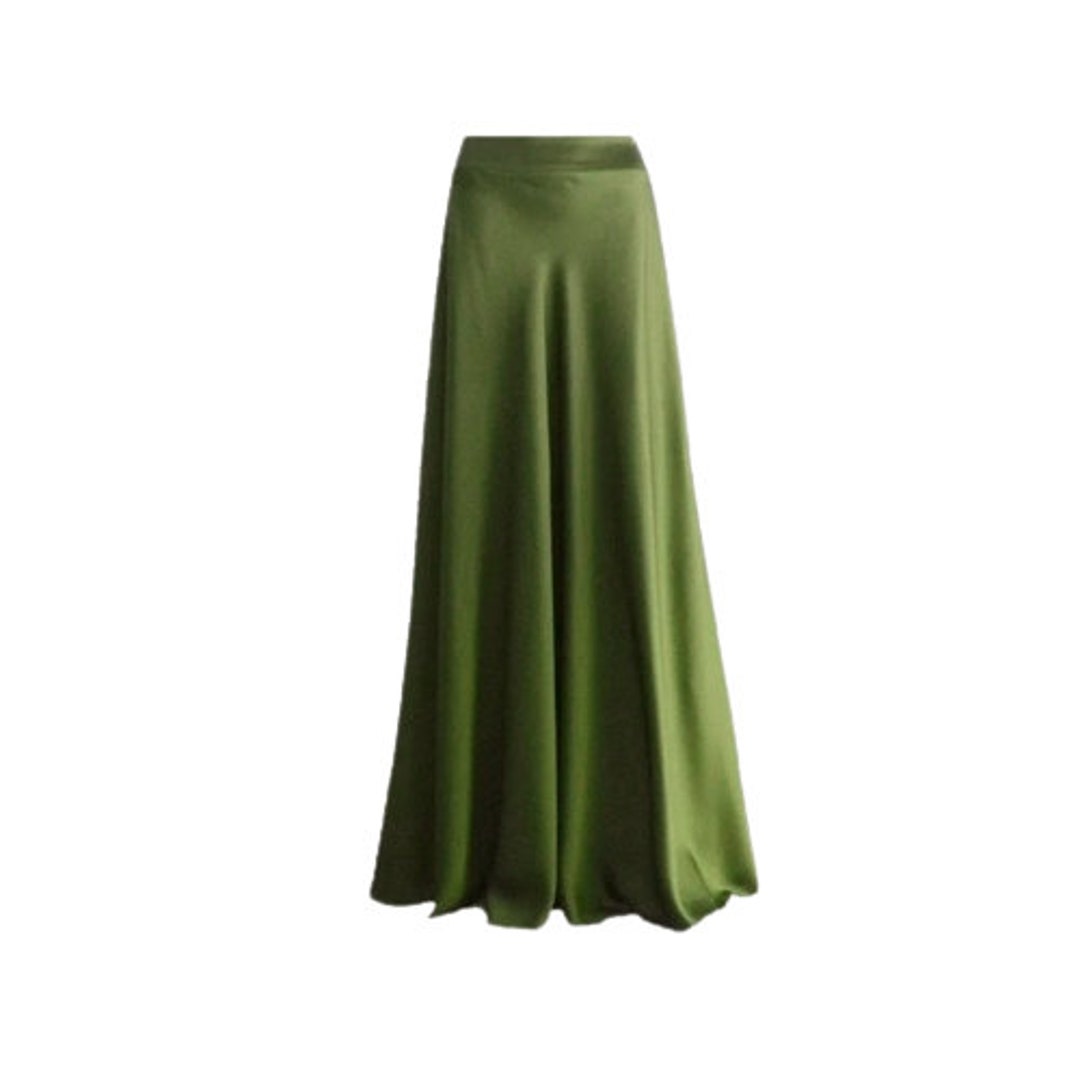 Olive Green Maxi Skirt. Olive Green Bridesmaid. Skirt Long Evening ...