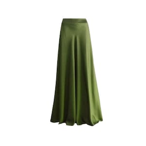 Olive Green Maxi Skirt. Olive Green Bridesmaid. Skirt Long Evening Skirt. Silk Floor Length Skirt.