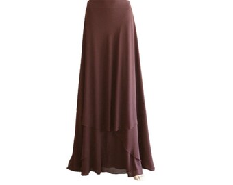 Dark Wine Bridesmaid Skirt. Dark Wine Chiffon Maxi Skirt. Floor Length Skirt. Long Skirt.