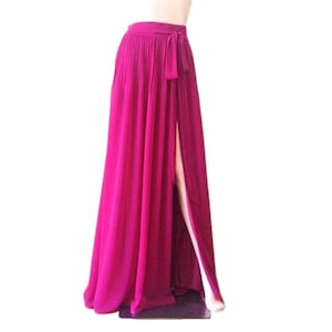 Magenta Maxi Skirt. Magenta Bridesmaid Skirt. Long Evening Skirt. Floor Length Skirt.