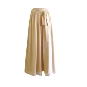 Chiffon Skirt. Tan Long Skirt