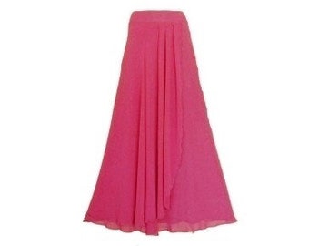 Fuchsia Maxi Skirt. Fuchsia Bridesmaid Skirt. Long Evening Skirt. Chiffon Floor Length Skirt.