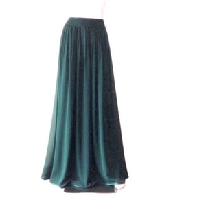 Peacock Maxi Skirt. Peacock Bridesmaid Skirt. Long Evening Skirt. Chiffon Floor Length Skirt.
