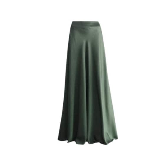 Hunter Green Maxi Skirt. Hunter Green Bridesmaid. Skirt Long