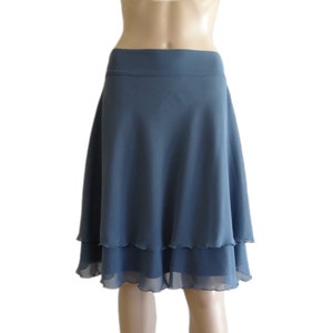 Knee Length Skirt. Bluish Grey Skirt