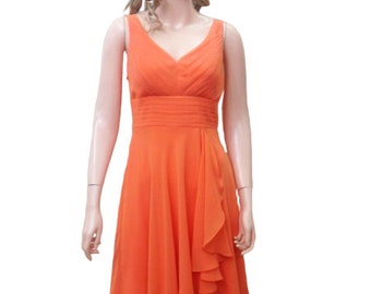 Evening Dress. Orange Bridesmaid Dress