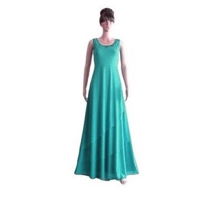 Turquoise Prom Dress. Turquoise Long Bridesmaid Dress. Chiffon Maxi Dress