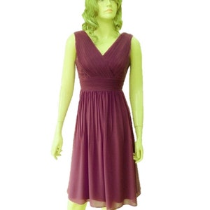 Wine Bridesmaid Dress. Knee Length Dress. Evening Dress. Dress With Sleeves.
