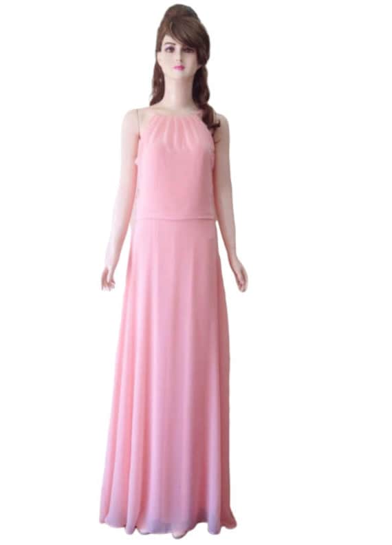 pink prom maxi dress