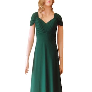 Dress With Sleeves. Dark Green Bridesmaid Dress