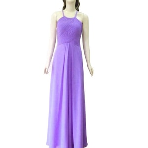 Lilac Bridesmaid Dress. Lilac Maxi Dress. Chiffon Floor Length Dress.