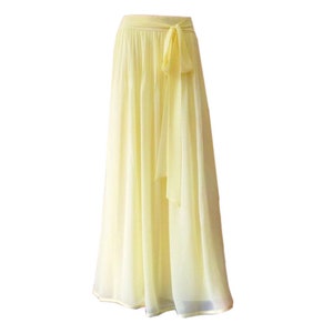 Pale Yellow Maxi Skirt. Pale Yellow Bridesmaid Skirt. Long Evening ...