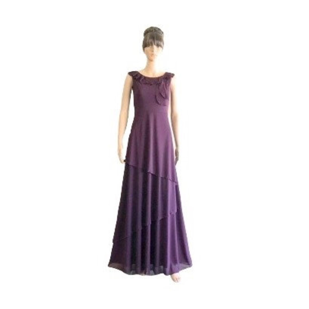 Plum Prom Dress. Plum Long Bridesmaid Dress. Chiffon Maxi Dress