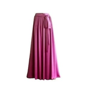 Magenta Maxi Skirt. Magenta Bridesmaid. Skirt Long Evening Skirt. Silk Floor Length Skirt.