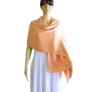 Peach Silk Shawl. Soft Silk Scarf. Peach Long Scarf.