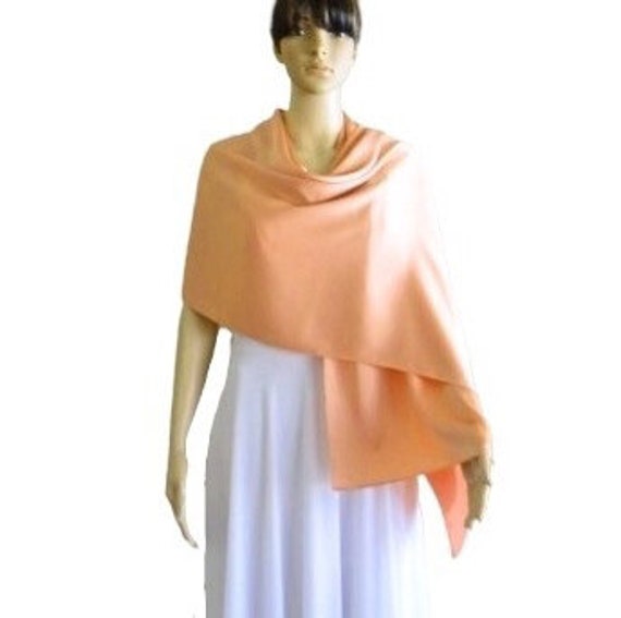 Peach Silk Shawl. Soft Silk Scarf. Peach Long Scarf. - Etsy