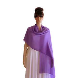 Floral Lavender Chiffon Shawl. Floral Lavender Long Scarf. Soft Wrap Scarf