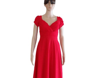 Red Bridesmaid Dress. Dress With Sleeves